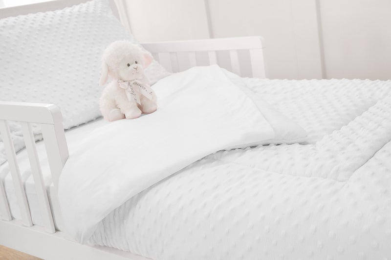 American Baby Company شركة أمريكية للأطفال مجموعة فراش أطفال مينيكي دوت شينيل الناعم كالجنة، أبيض، 4 قطع، للأولاد والبنات - Image 3